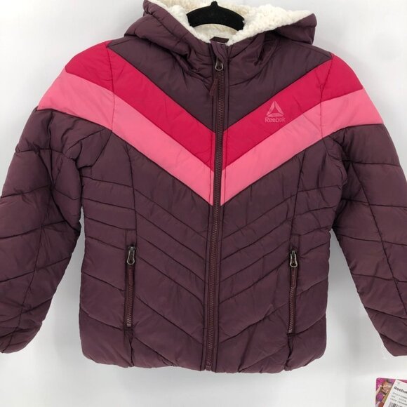 Reebok Girls Long Sleeve Hooded Puffer Jacket
